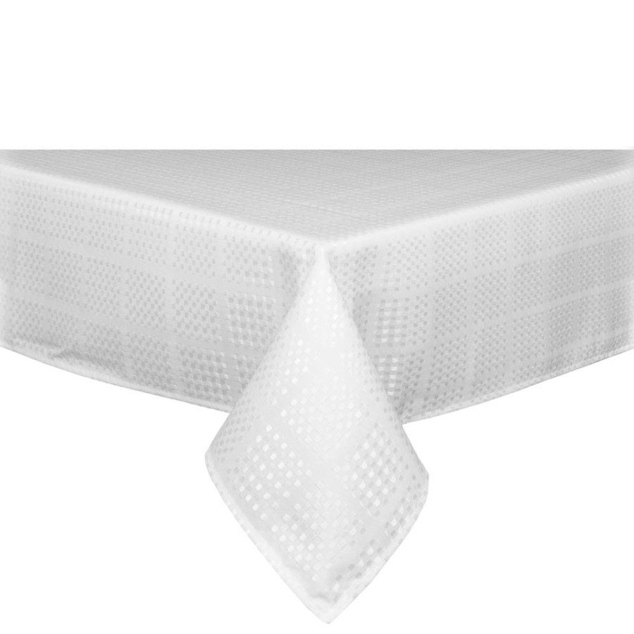 Napery * | Simon Gault Spill Proof Check White Tablecloth 130X180Cm Latest Fashion