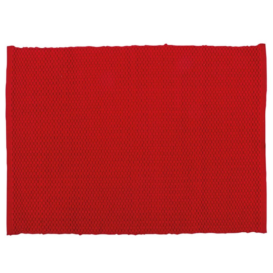 Napery * | Simon Gault Ribbed Red Placemat Sale Online