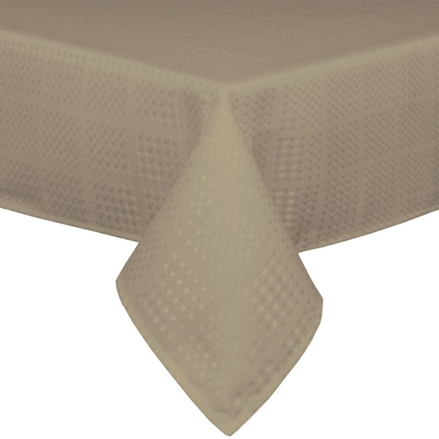 Napery * | Simon Gault Check Taupe Tablecloth 150X260Cm Attractive Model