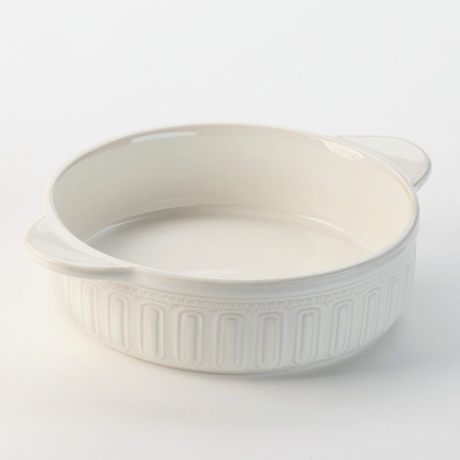 Bakeware * | Simon Gault Classics Embossed White Round Baker 26Cm Unique Style