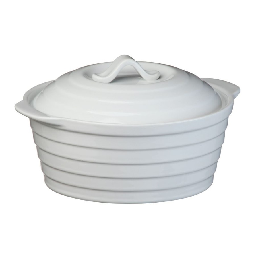 Bakeware * | Simon Gault Provincial White Casserole W/Lid 2 Litre 25Cm Free Delivery