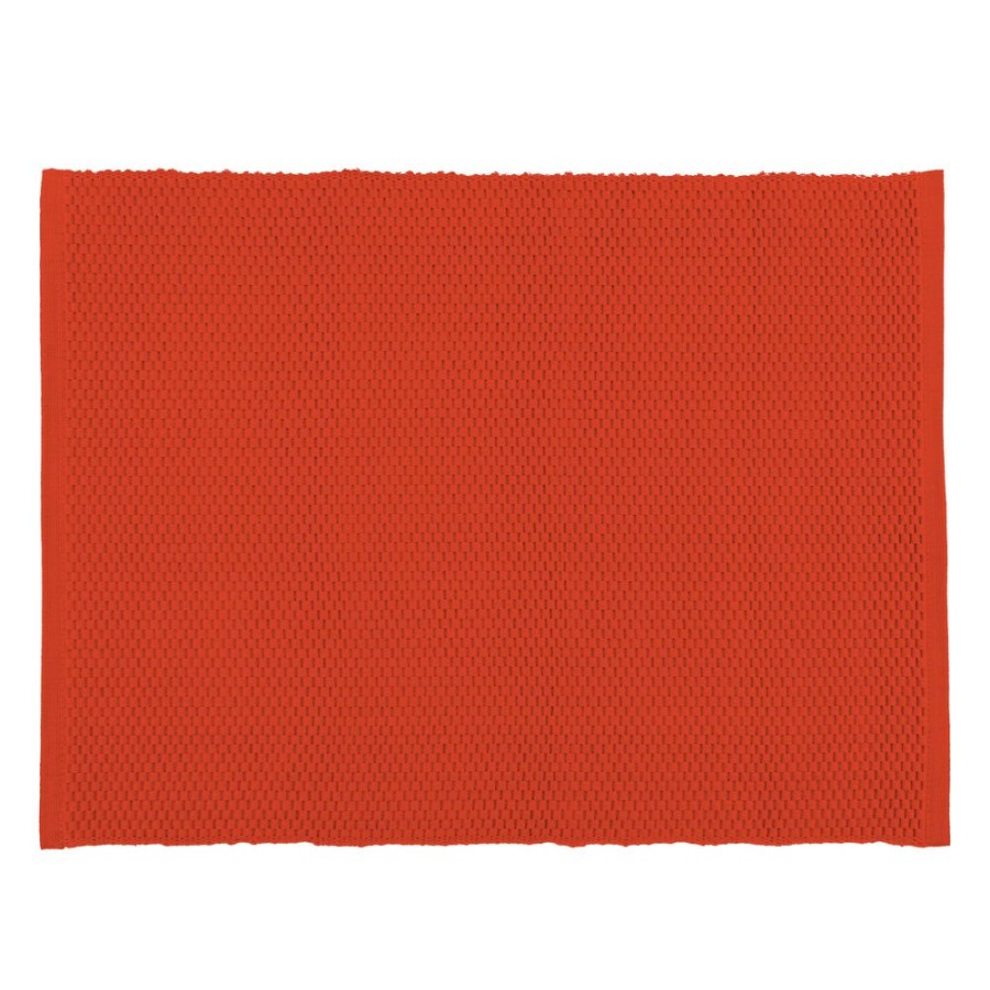 Napery * | Simon Gault Ribbed Burnt Orange Placemat Shoping Model