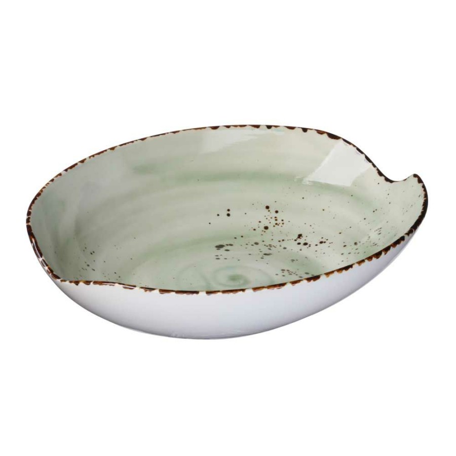 Dinnerware * | Simon Gault Green Caf Series Speckle Oval Bowl 29.3 22.4Cm Unique Style