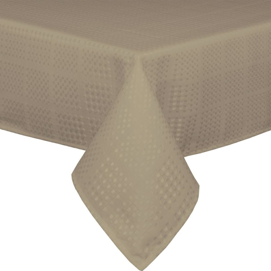 Napery * | Simon Gault Check Taupe Tablecloth 150X230Cm Clearance