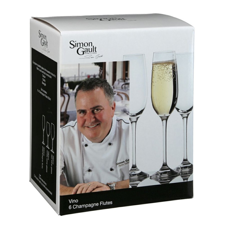 Dining And Entertaining * | Simon Gault Vino Vino Flute 200Ml Set Of 6 Attractive Model