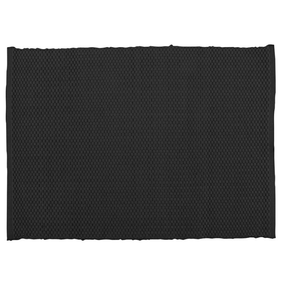 Napery * | Simon Gault Ribbed Black Placemat Discount