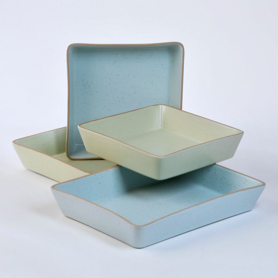 Bakeware * | Simon Gault Metro Matte Grey Blue Rectangle Baker 30.5 23.5Cm Excellent Quality