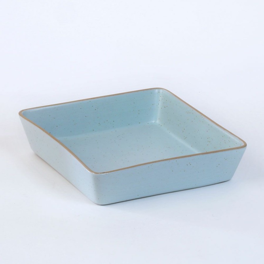 Bakeware * | Simon Gault Metro Matte Grey Blue Square Baker 22Cm Latest Fashion