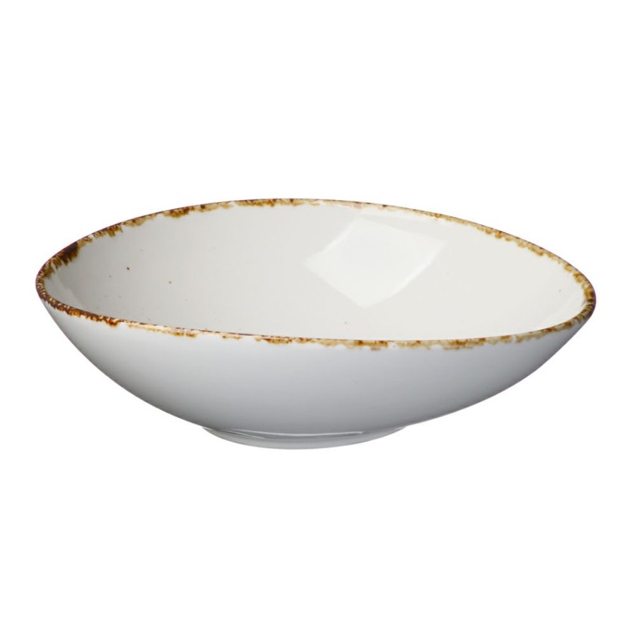 Dinnerware * | Simon Gault Cafe Series Speckle Shallow Bowl Cream 19Cm Limited Edition