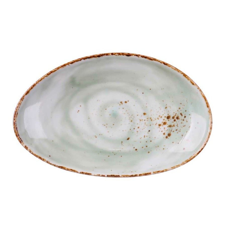 Dinnerware * | Simon Gault Green Caf Series Speckle Oval Plate 23Cm Unique Style