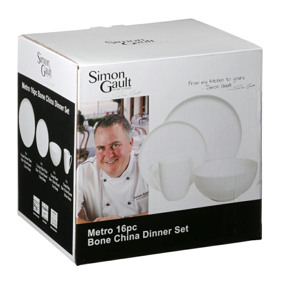 Dinnerware * | Simon Gault Metro Bone China Dinnerset 16 Piece Shoping Model