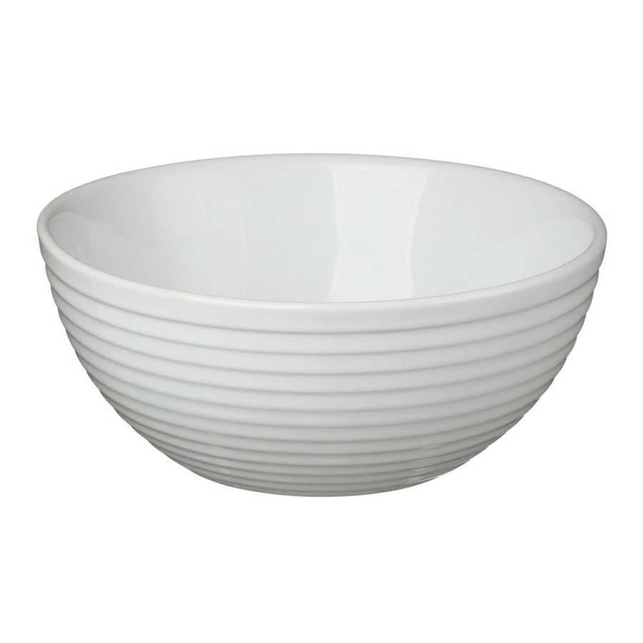 Bakeware * | Simon Gault Classic Ribbed Round White Bowl 19.8Cm New Models