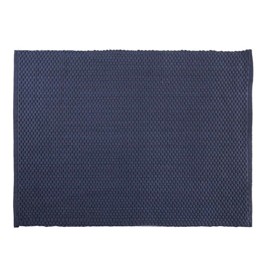 Napery * | Simon Gault Ribbed Placemat Blue Excellent Quality