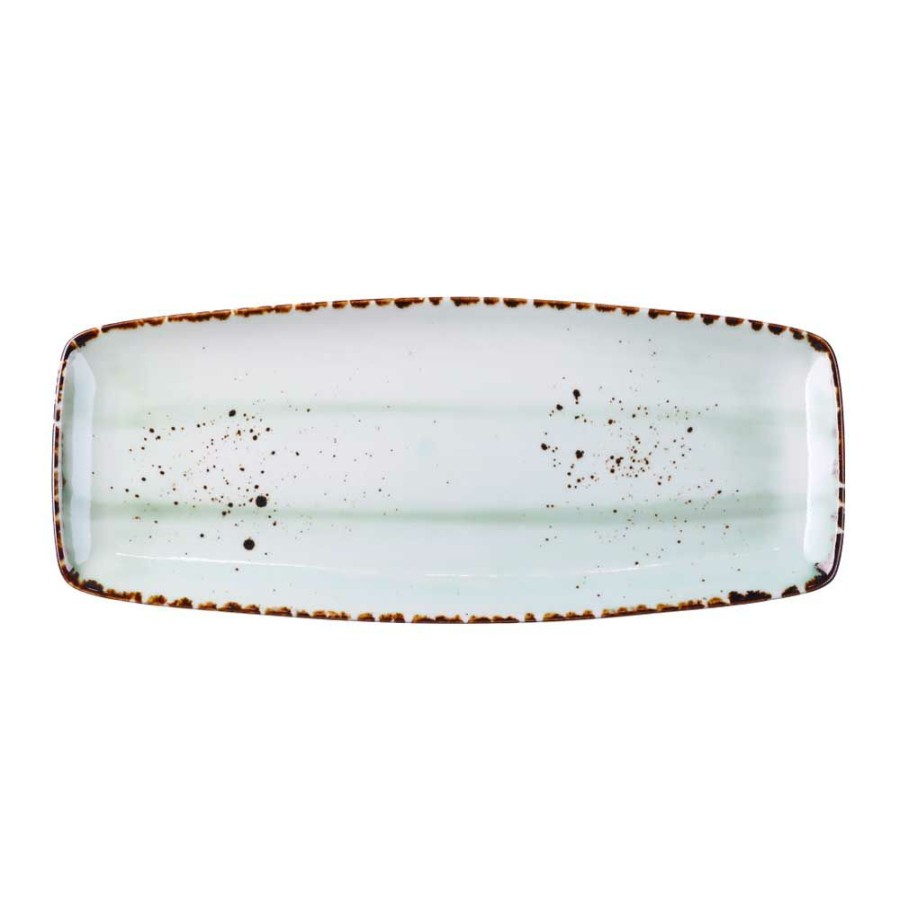 Dinnerware * | Simon Gault Green Caf Series Speckle Platter 36.7 15.2Cm Attractive Model