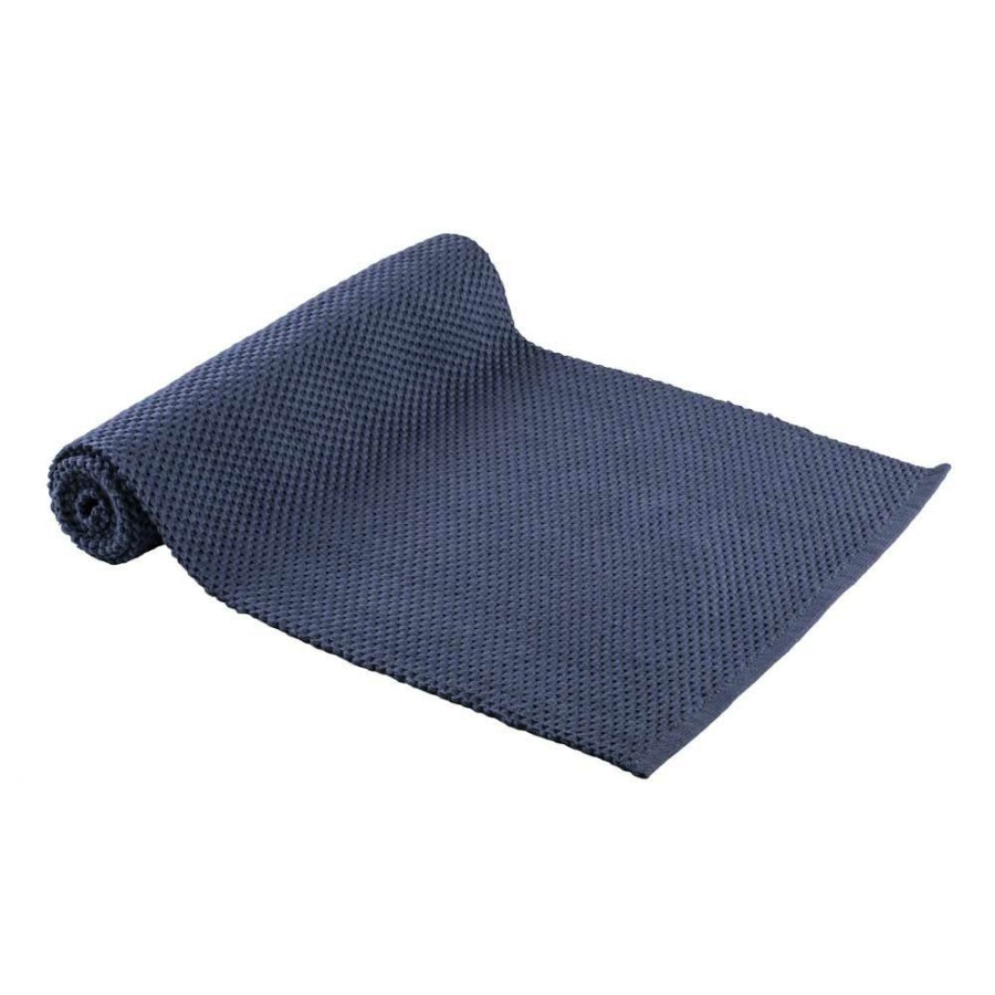 Napery * | Simon Gault Ribbed Table Runner Blue Cheap Online