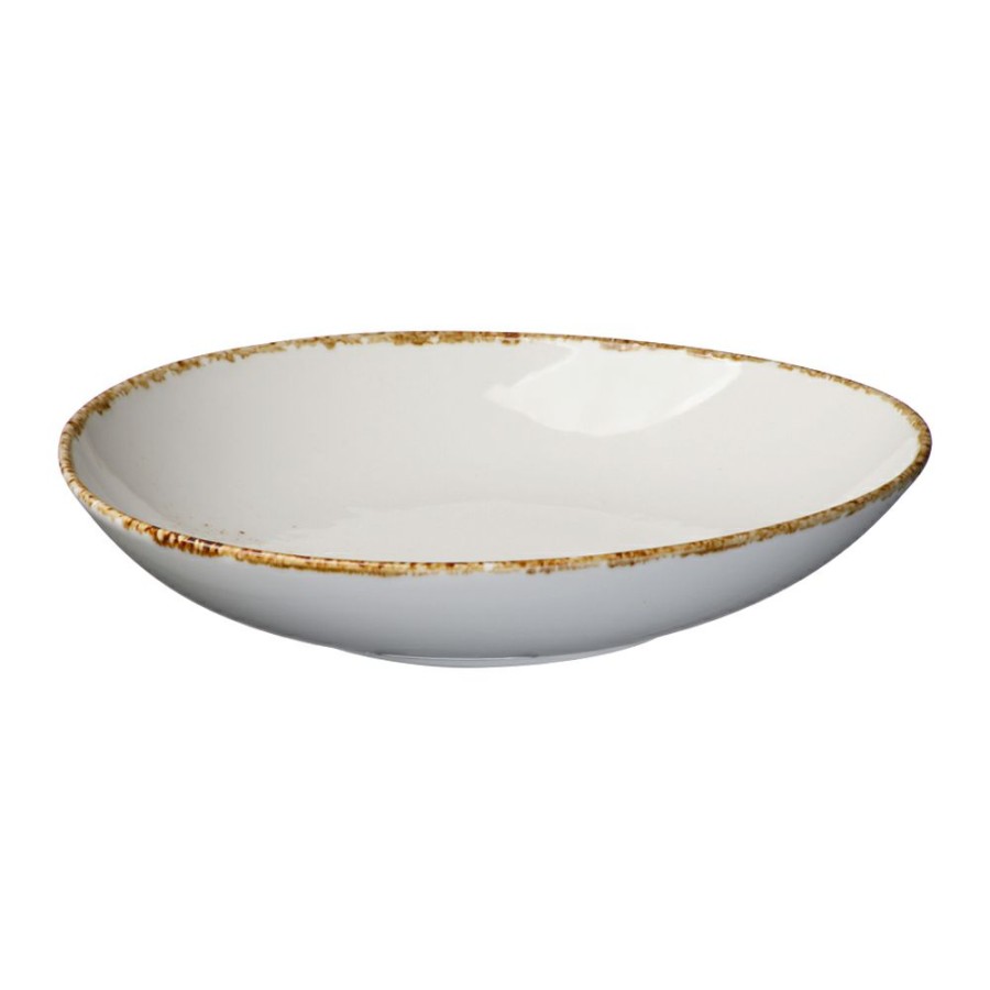 Dinnerware * | Simon Gault Cafe Series Speckle Salad Bowl Cream 26Cm Exclusive Design