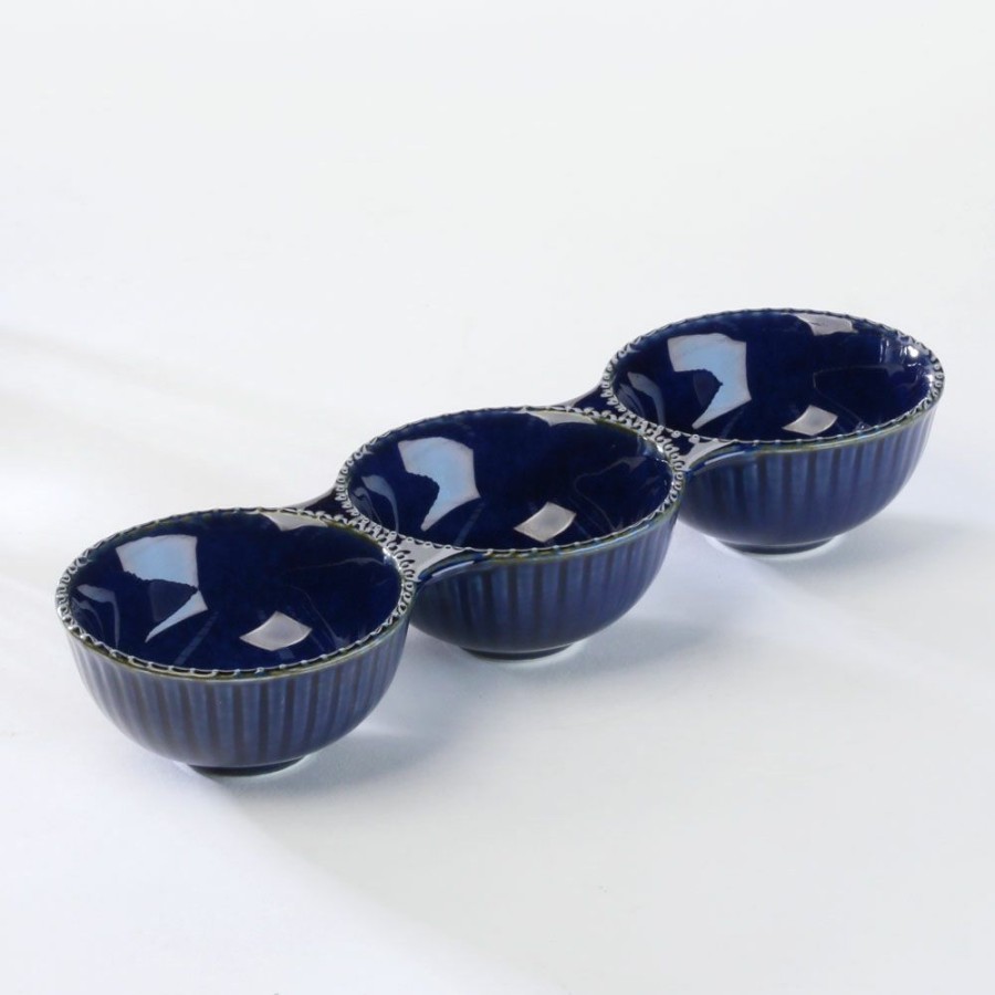 Dinnerware * | Simon Gault Soul Kitchen Blue 3 Divide Bowl 24Cm Cheap Online