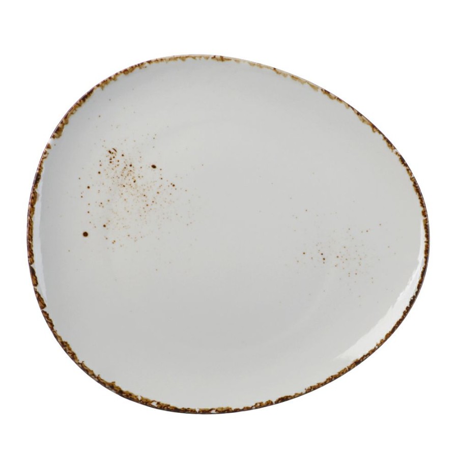 Dinnerware * | Simon Gault Cafe Series Speckle Dinner Plate Cream 29Cm Limited Edition